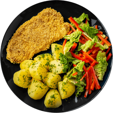 Kotlet z&nbsp;indykaw&nbsp;panierce z&nbsp;kaszy jaglanej